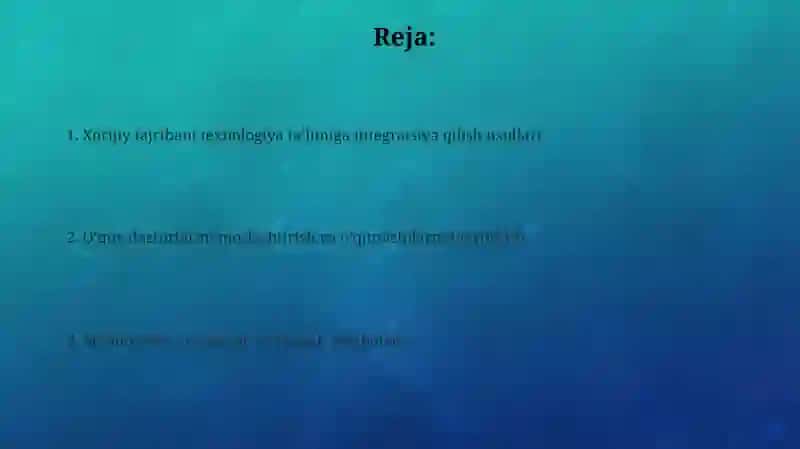 Xorijiy tajribani o'rganish metodologiyasi 2