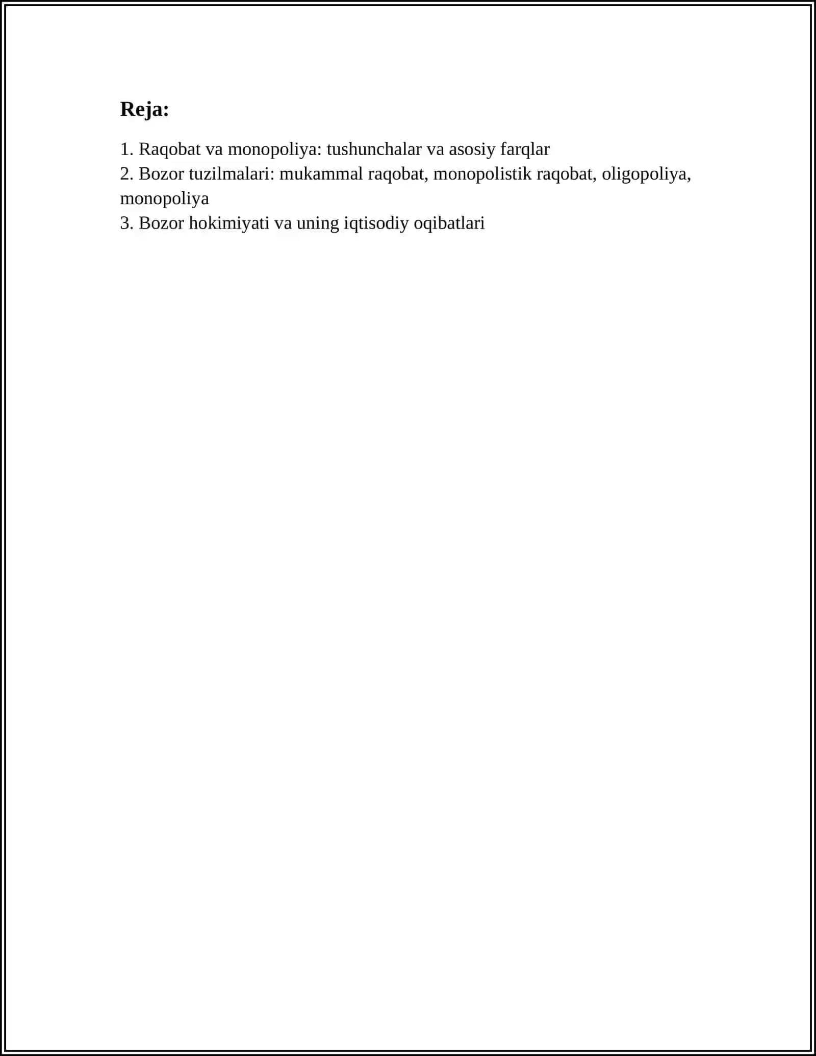 RAQOBAT VA MONOPOLIYA 2