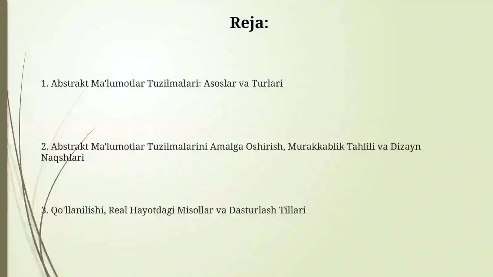 Abstrakt Ma'lumotlar Tuzilmasi 2