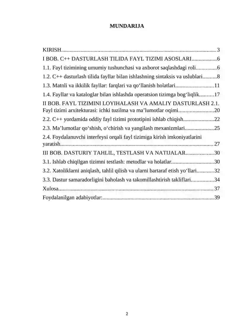 C++ da fayl tizimini yaratish 2