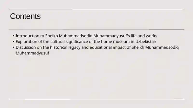 Presentation about "Sheikh Muhammadsodiq Muhammadyusuf" home museum 2