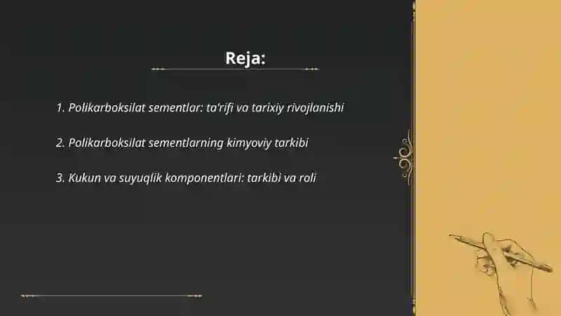 Polikarboksilat sementlar 2