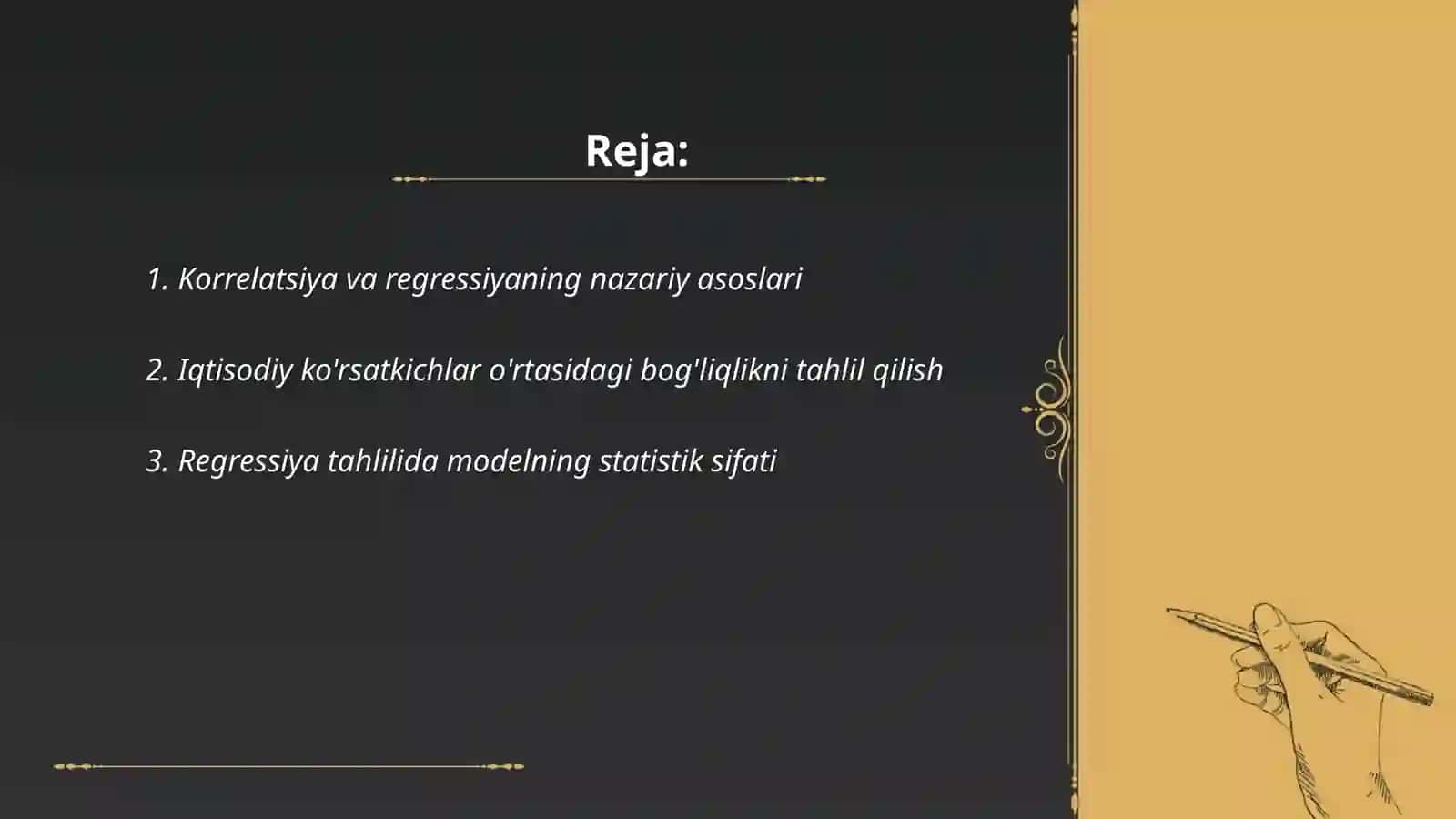 Korrelyasion-regresssion modellardan iqtisodiy tahlil va prognoz qilishda foydalanish 2