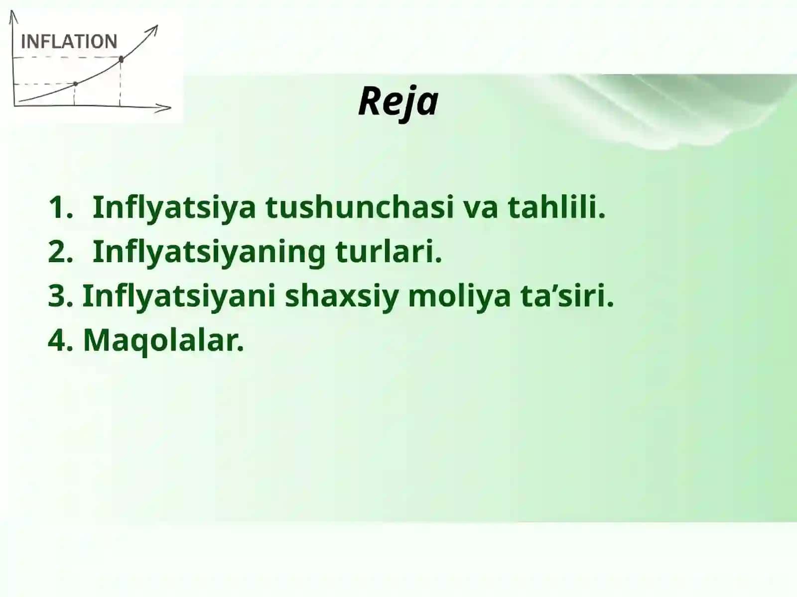 O’zbekistonda inflyatsiya ko’rsatkichlari tahlili va shaxsiy moliyaga ta’siri 2