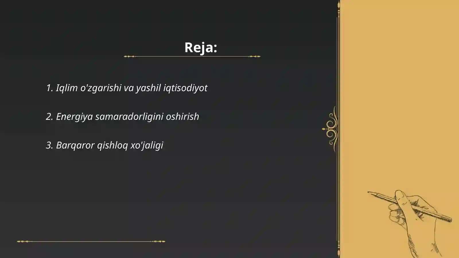 Iqlim o'zgarishi va yashil iqtisodiyot 2