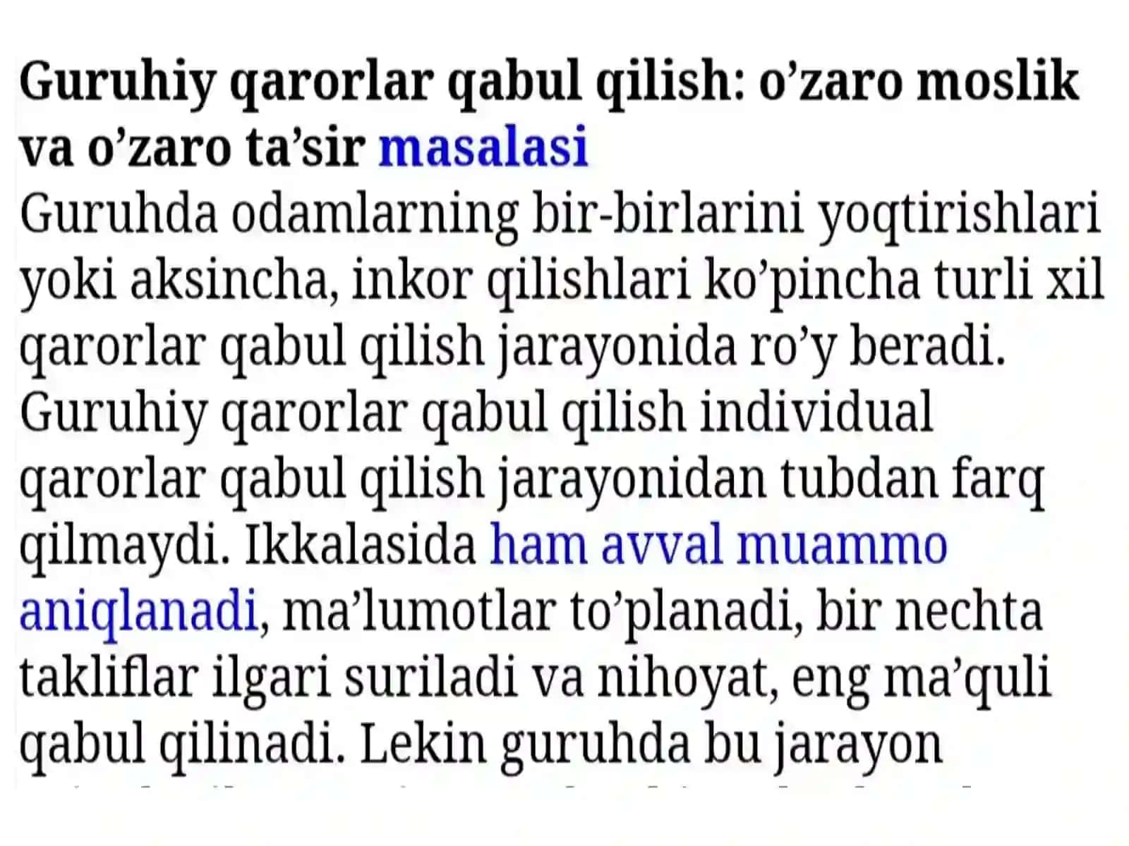 Guruhiy qarorlar qabul qilish jarayonlari 2