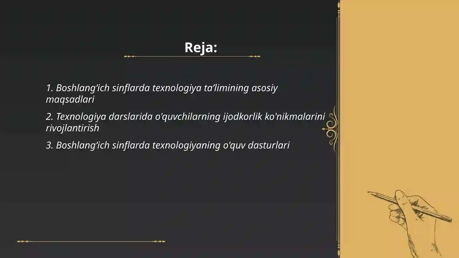 Boshlangʻich sinflarda texnologiya taʼlimining mazmuni 2