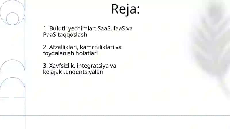 Bulutli yechimlar (SaaS, IaaS va PaaS) 2