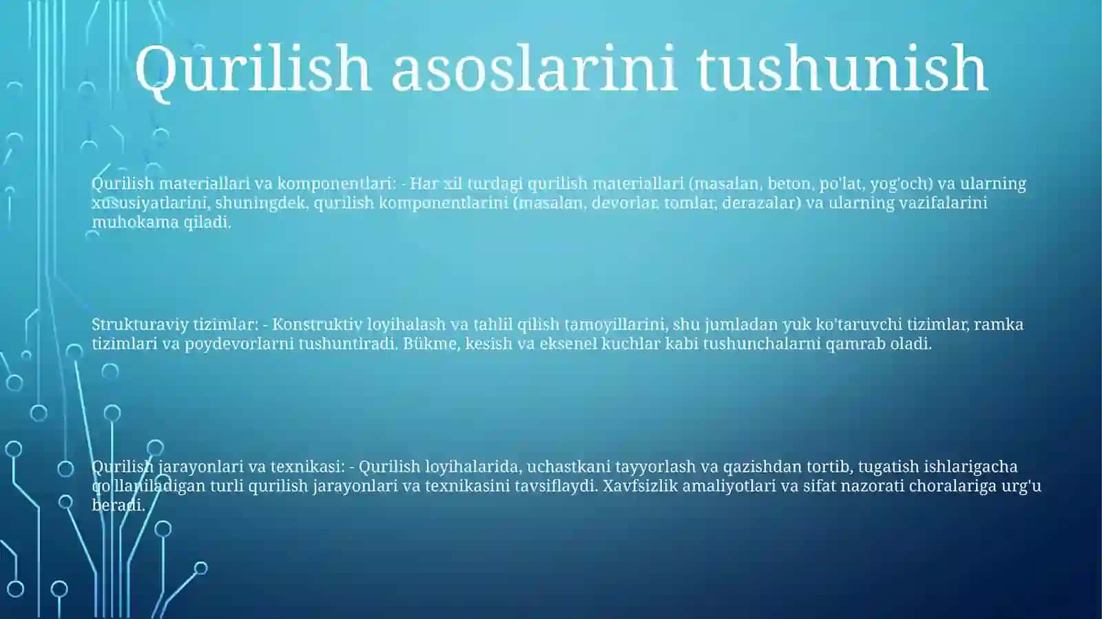 Inshoatlarni Xisoblash Tug‘Risida Tushuncha 2