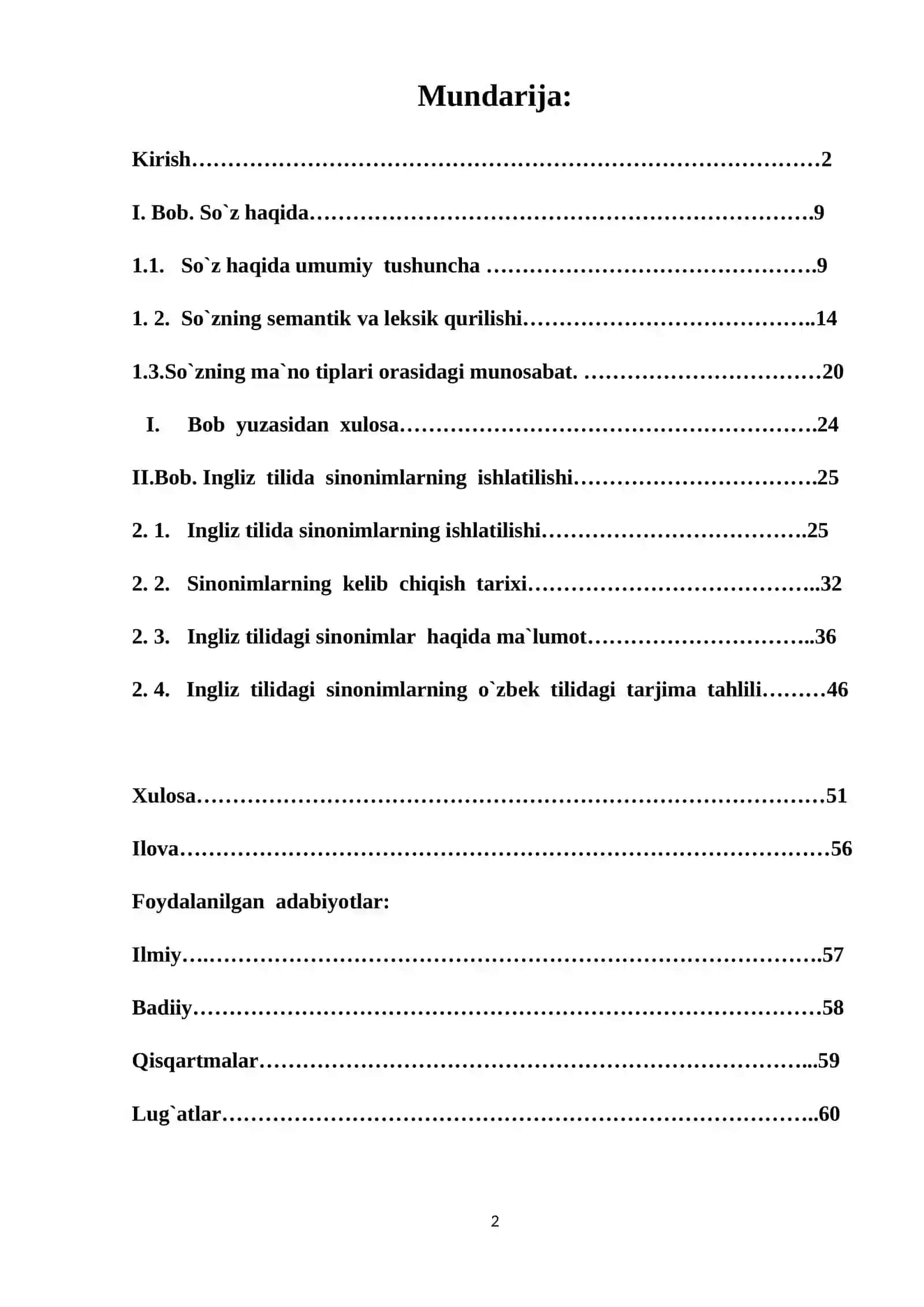 Hozirgi zamon ingliz tilida sinonimlarning ishlatilishi 2