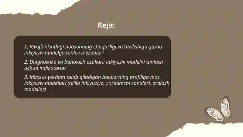 Rivojlanishdagi nuqson va inklyuziv modellar 2