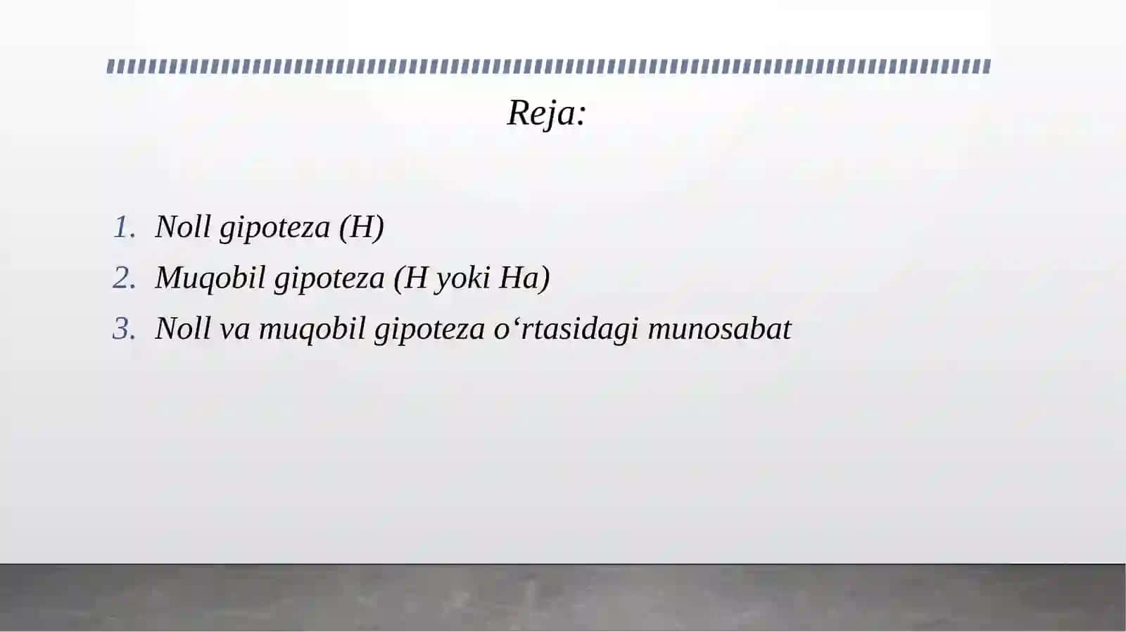 Noll gipotezasi va muqobil gipoteza tushunchalari 2