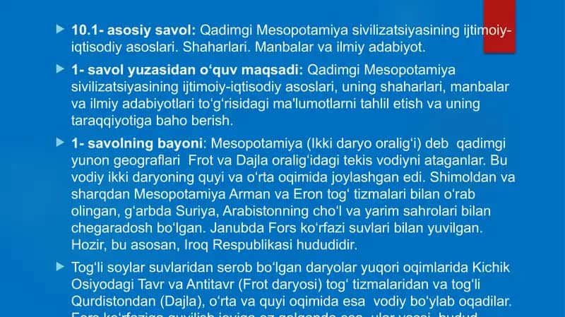 Qadimgi Mesopotamiya sivilizatsiyasi 2