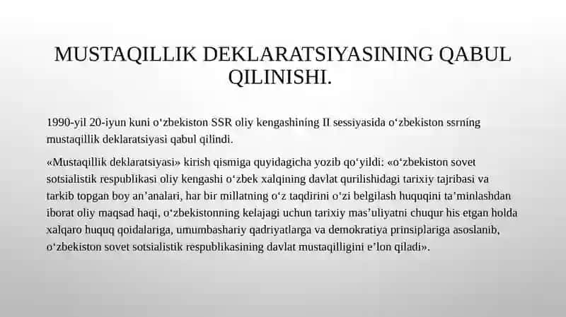 Mustaqillik yillarida davlat boshqaruvi tizimida amalga oshirilgan islohotlar 2