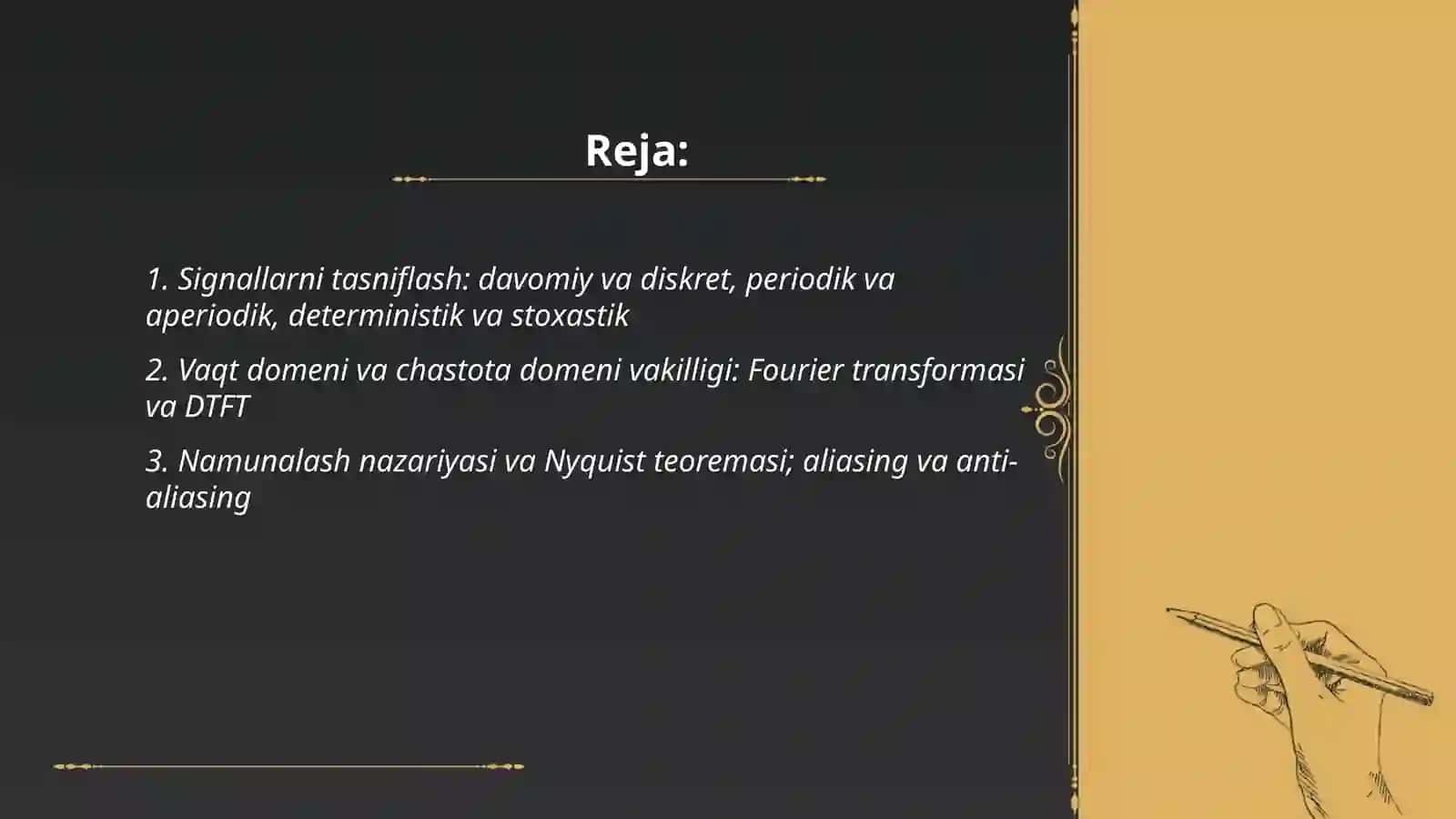 Signallarga raqamli ishlov berish tizimlarining tuzilishi va tarkibi 2