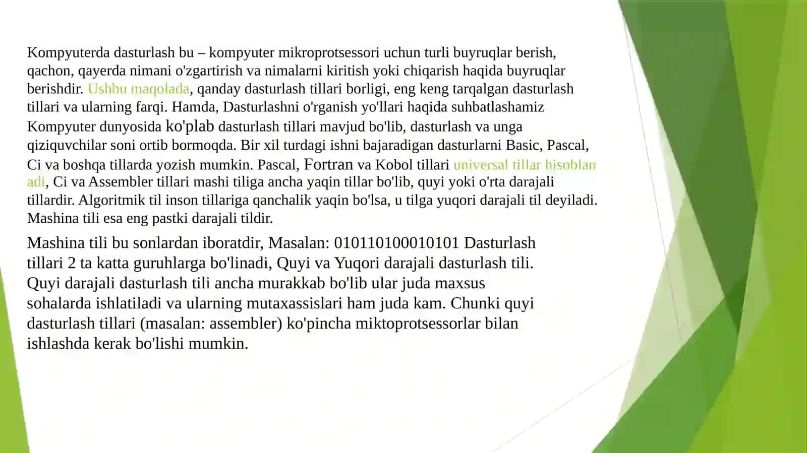 Web dasturlashga asoslangan amaliy tizimlar 2