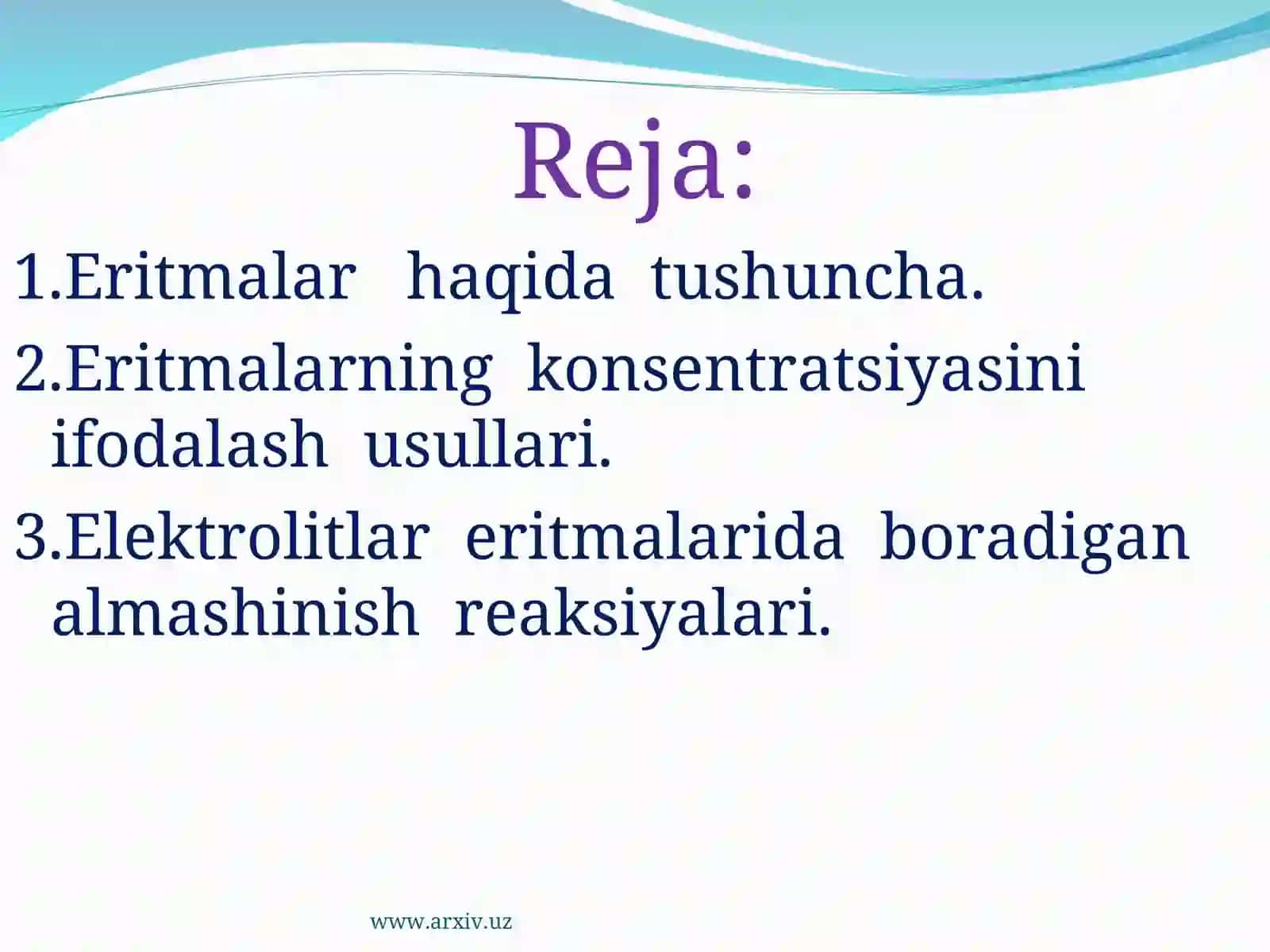 Eritmalar konsentratsiyalarini ifodalash usullari 2