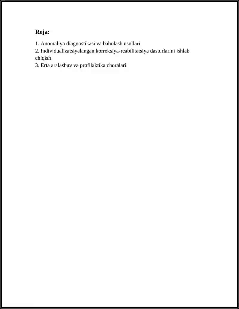 ANOMAL BOLALAR BILAN OLIB BORILADIGAN KORREKSION ISHLARNING ASOSIY YO‘NALISHLARI 2