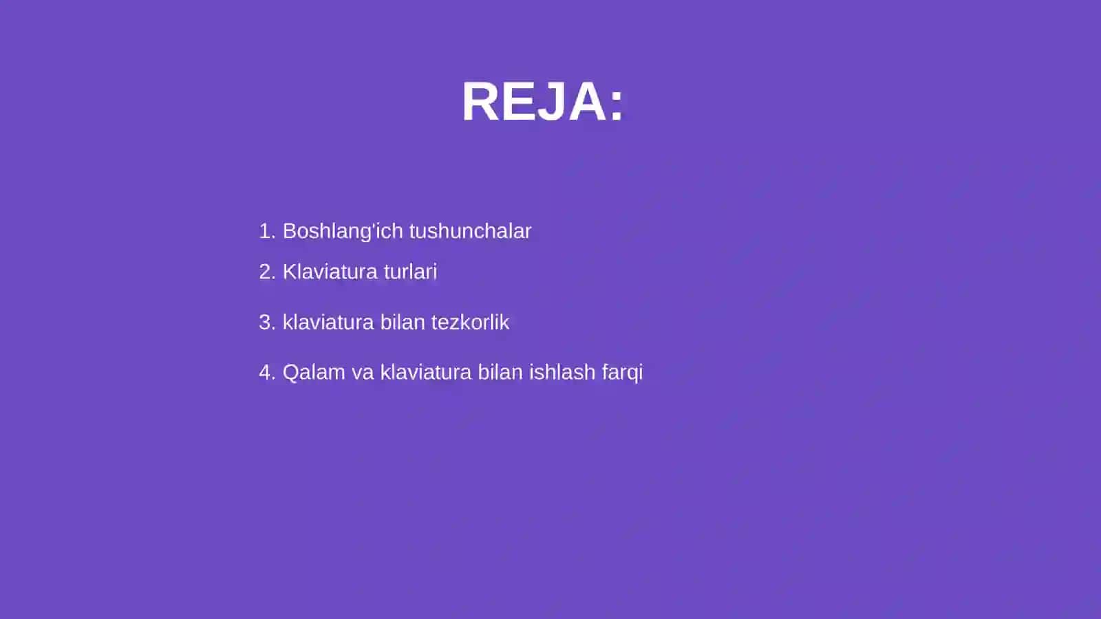 Klaviatura bilan ishlash 2