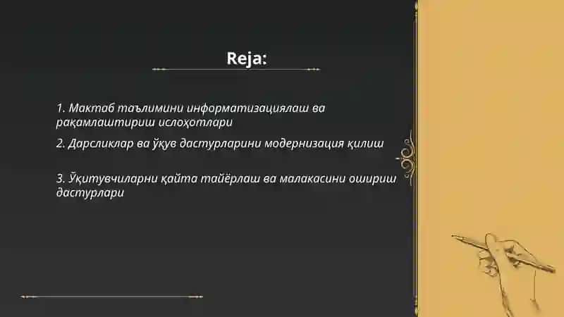 Мактaб таълимини информатизациялаш ва рақамлаштириш ислоҳотлари 2