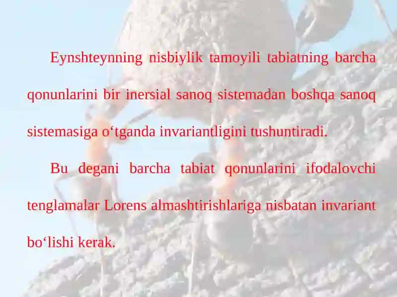 Massa va energiyaning o'zaro bog'liqlik qonuni 2