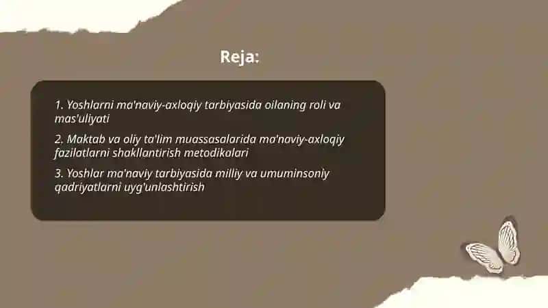 Ma‘naviy taraqqiyotni ta'minlashda yoshlarni ma‘naviy-axloqiy fazilatlarini rivojlantirish masalalari 2
