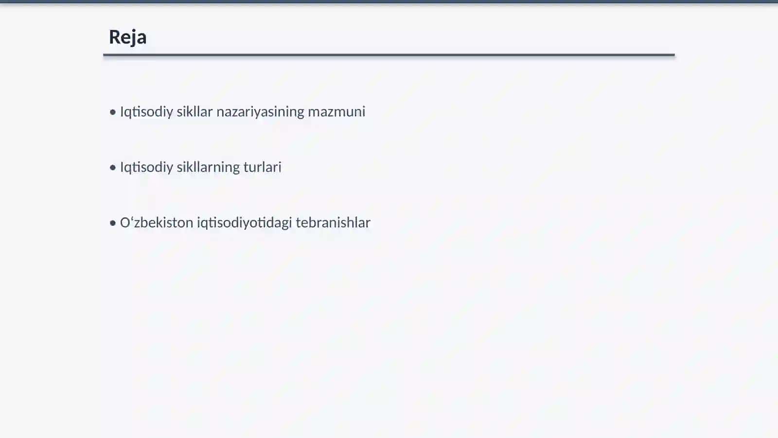 Iqtisodiy sikllar nazariyasi va Oʻzbekiston iqtisodiyotidagi tebranishlar 2