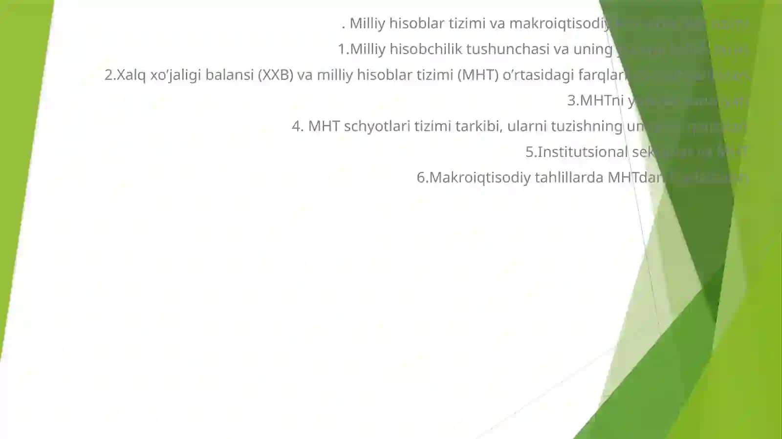 Milliy hisoblar tizimi va makroiqtisodiy koʼrsatkichlar tizimi 2
