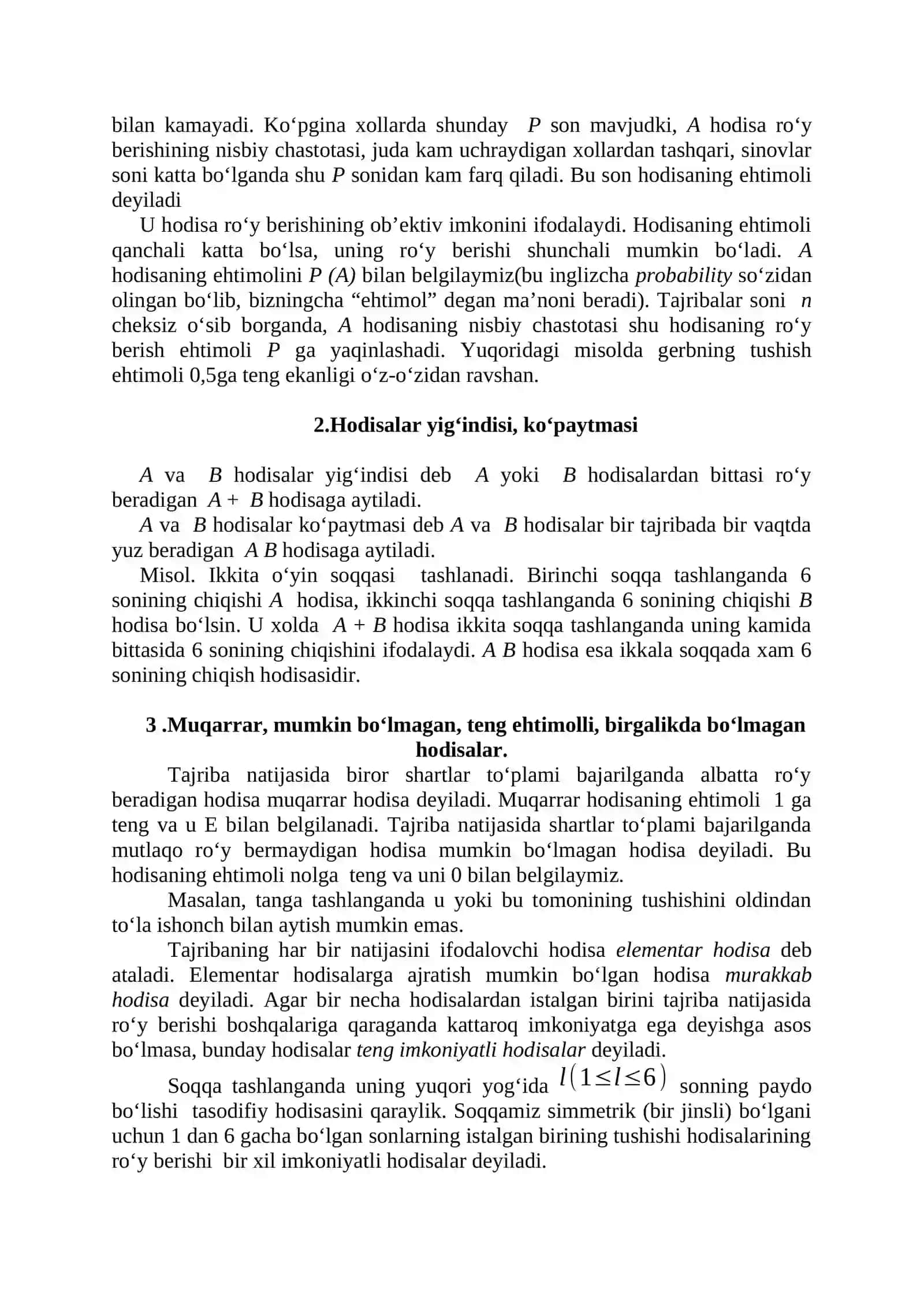 EHTIMOLLAR NAZARIYASI ELEMENTLARI 2