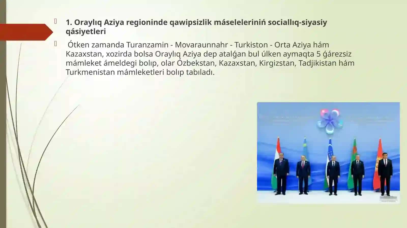 Ózbekstannıń Oraylıq Aziyada tınıshlıq hám turaqlılıqtı támiyinlewdegi ornı 2