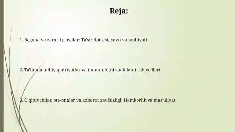 Tarbiyaviy jarayonlarda yot va zararli g‘oyalarga qarshi kurash salmog‘ini ortib borish zaruriyati 2