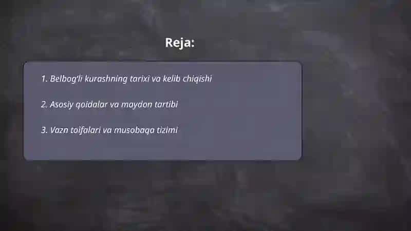 Belbogʻli kurash haqida 2
