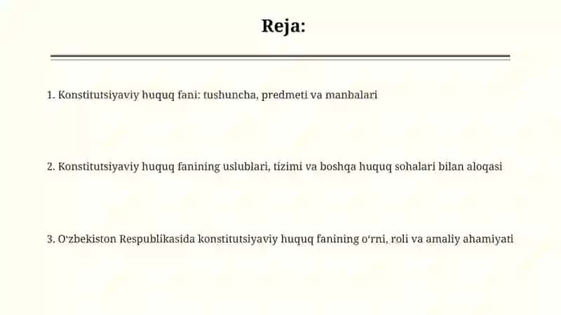 Konstitutsiyaviy huquq fanining predmeti va tushunchasi 2