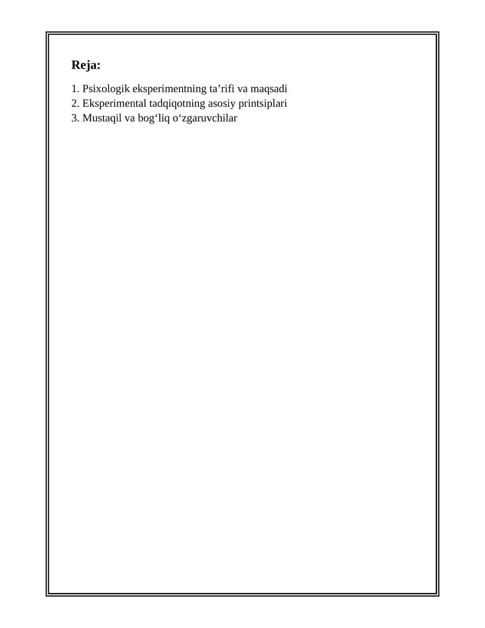 PSIXOLOGIK EKSPERIMENTNING ASOSLARI 2