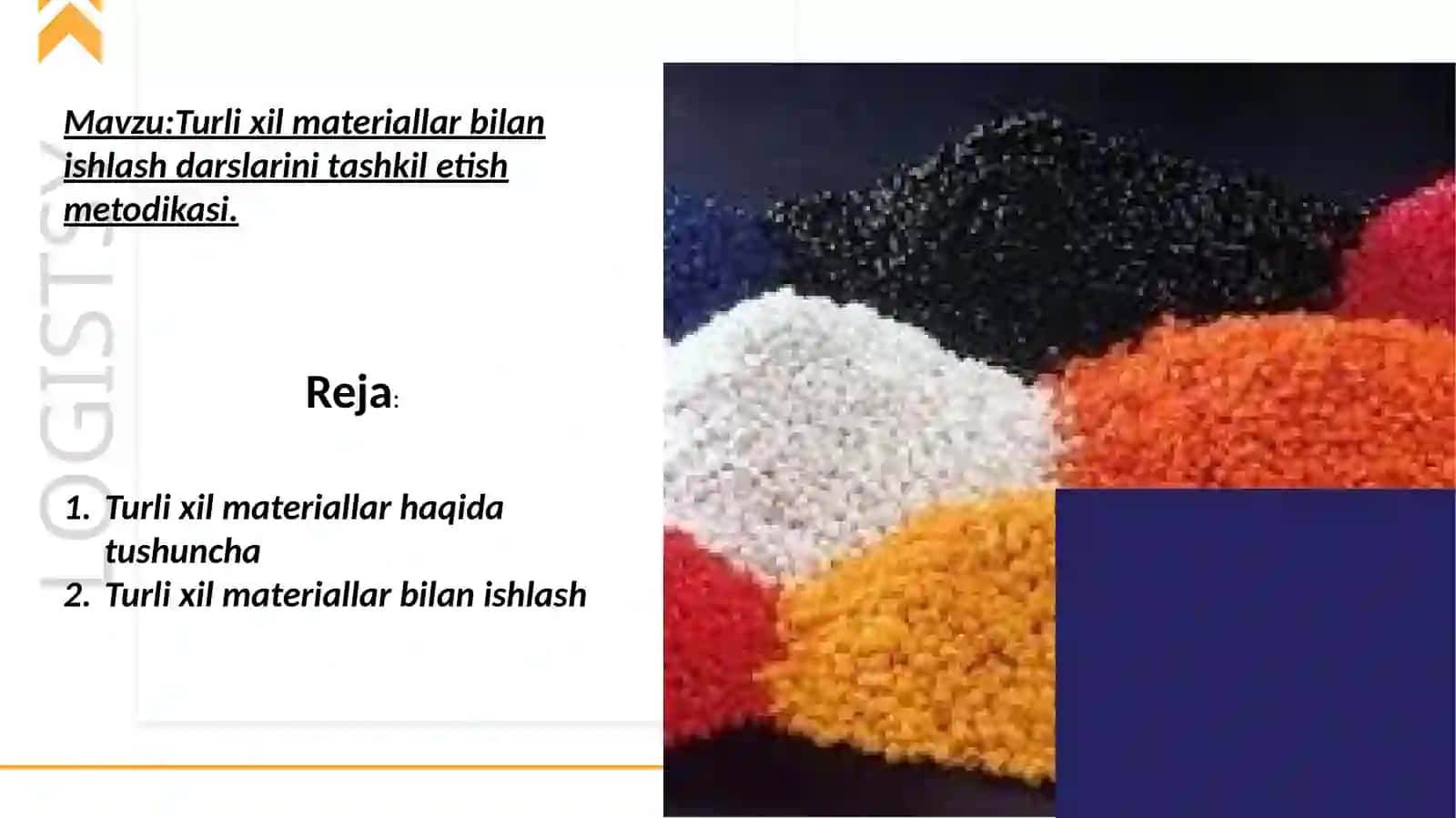 Turlixil materiallar bilan ishlash darslarini tashkil etish metodikasi 2