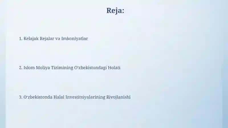 Islom Moliya Tizimining Oʻzbekistondagi Holati 2