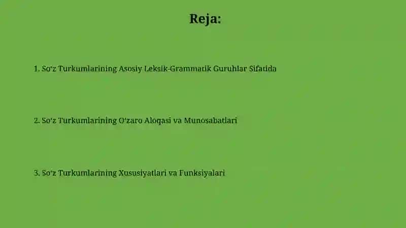 Soʻz Turkumlarining Asosiy Leksik-Grammatik Guruhlar Sifatida 2