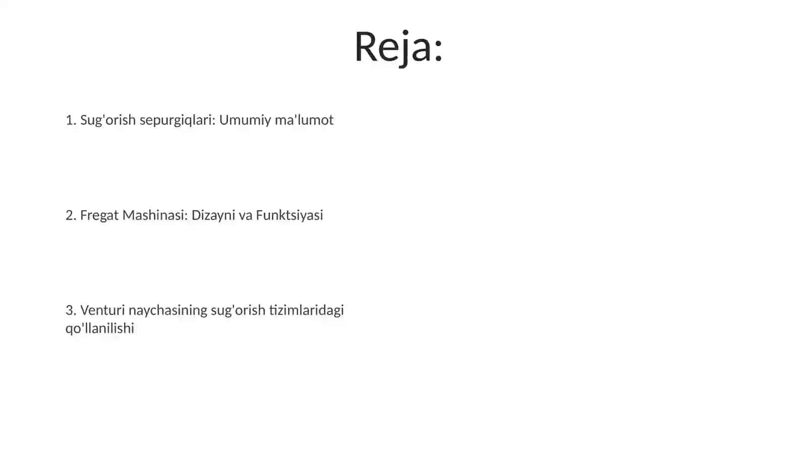 Yomgʻirlatib sugʻoradigan mashinalar.Fregat mashinasi.Venturi trubkasi 2