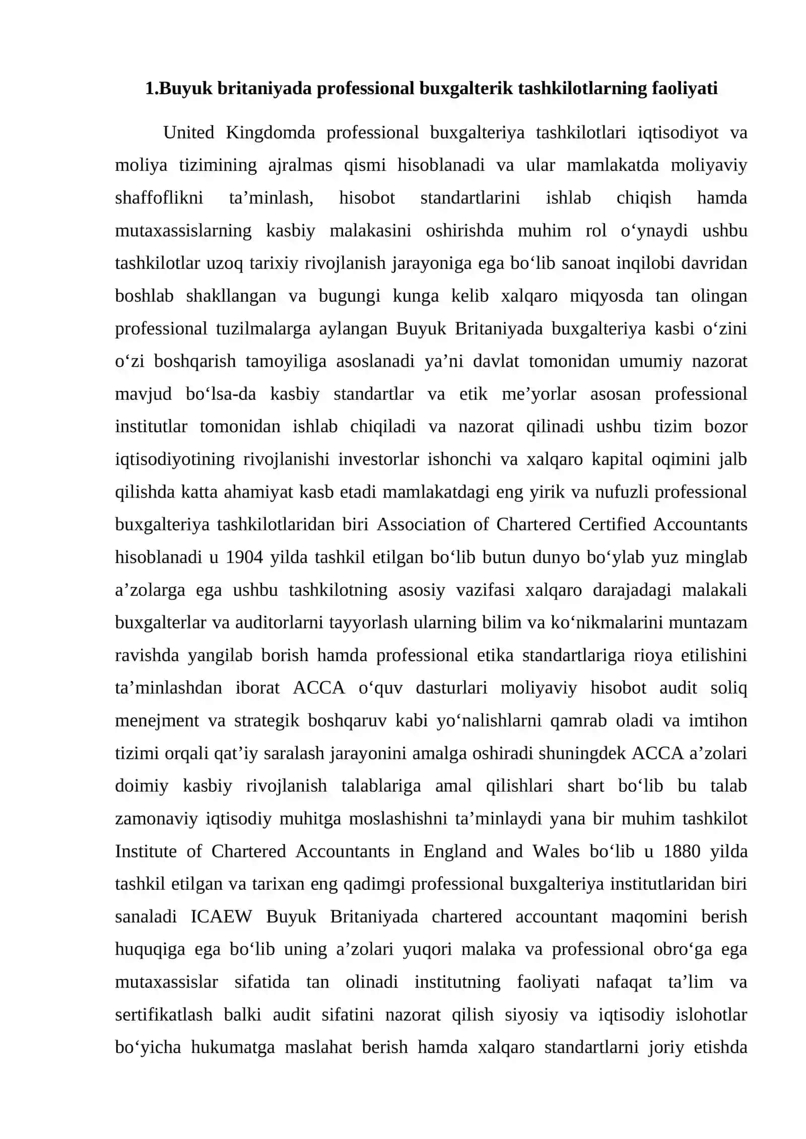 Buyuk britaniya professional buxgalterik tashkilotlarning faoliyati va ularning MHXSlarni joriy etishdagi o'rni 2