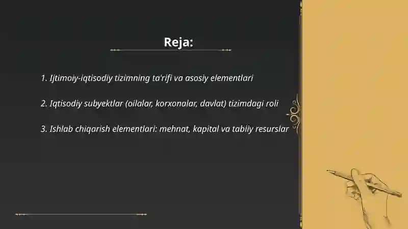 Ijtimoiy iqtisodiy tizimning elementlari va darajalari 2
