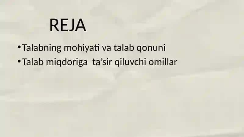 TALAB VA UNING HAJMIGA TA’SIR QILUVCHI OMILLAR 2