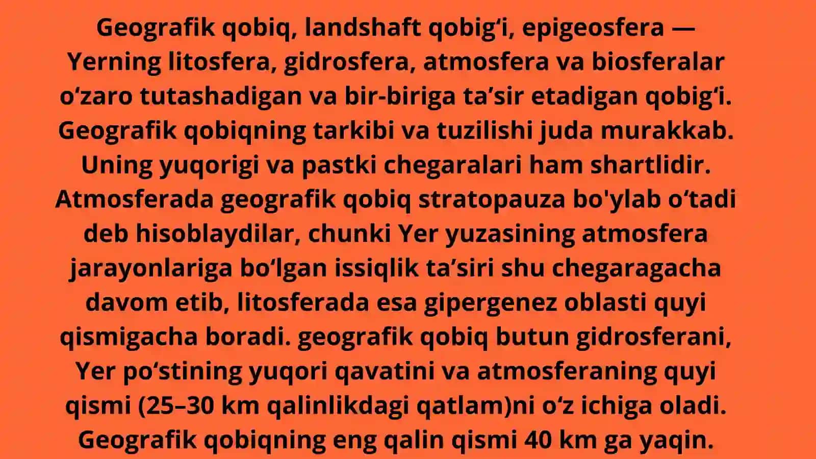 Geografik qobiqning toʻrtlamchi davrda rivojlanishi 2