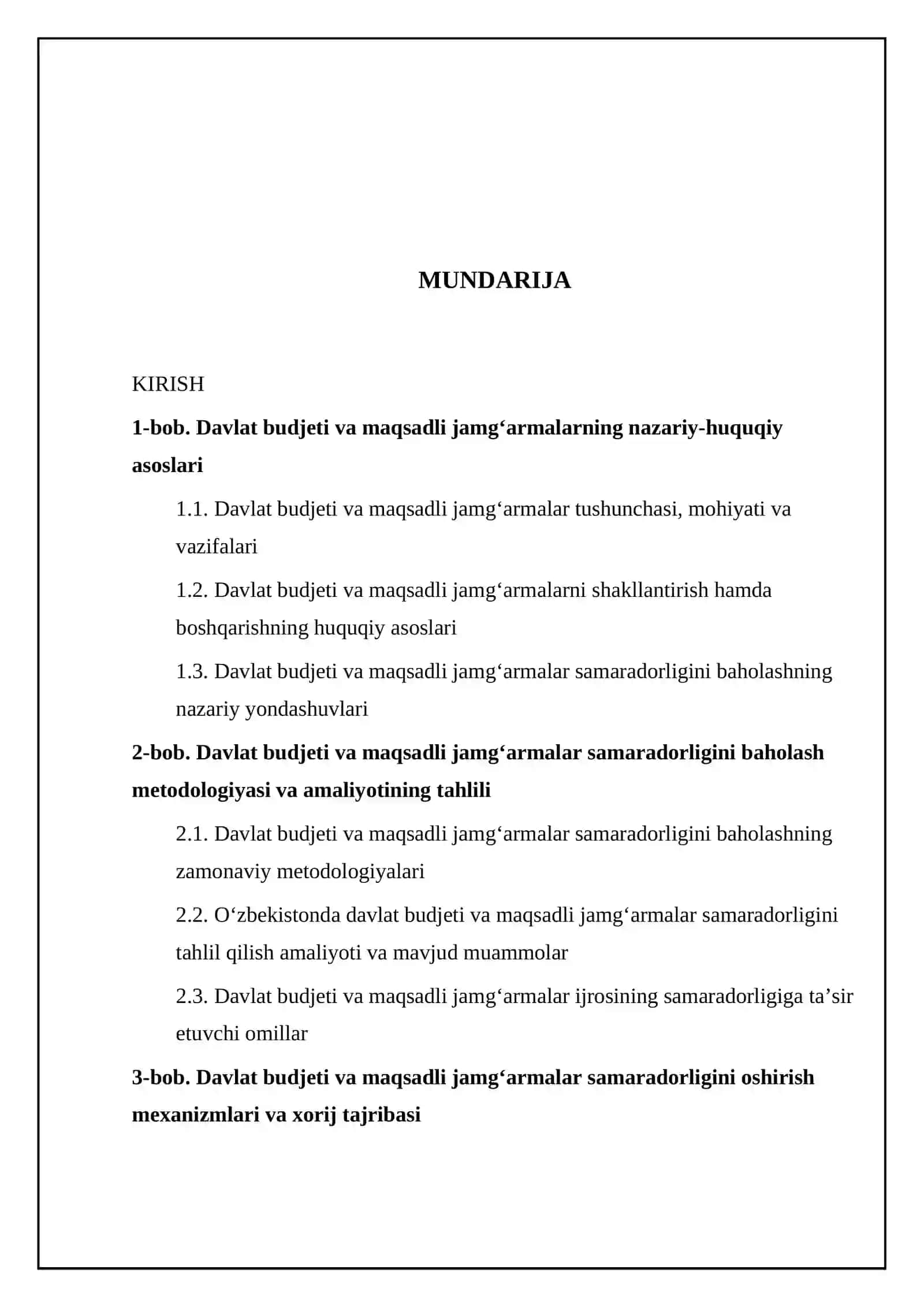 Davlat budjeti va maqsadli jamg‘armalar samaradorligini oshirish mexanizmlari 2