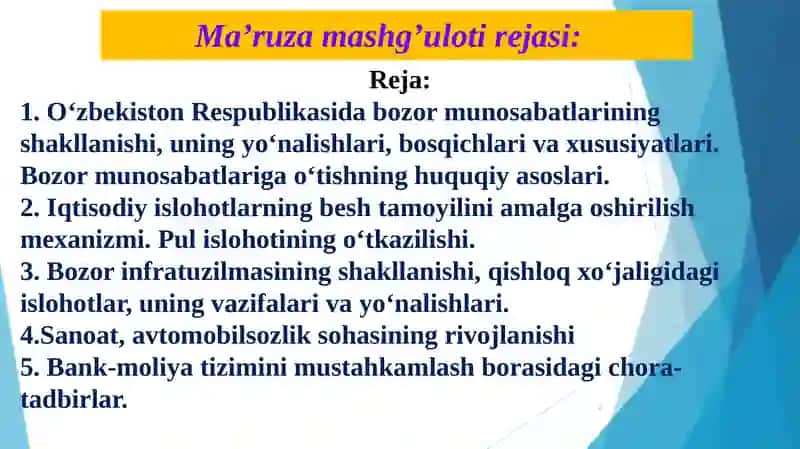 Iqtisodiyislohotlar 2