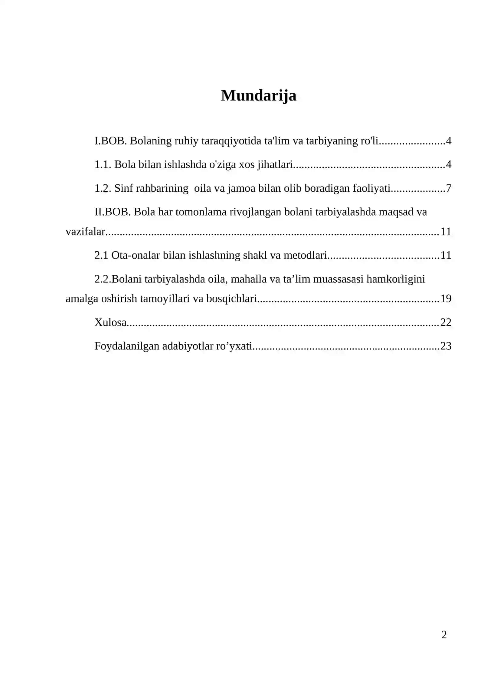 Bolalar Pedagogikasi Fanidan Kurs Ishi 2