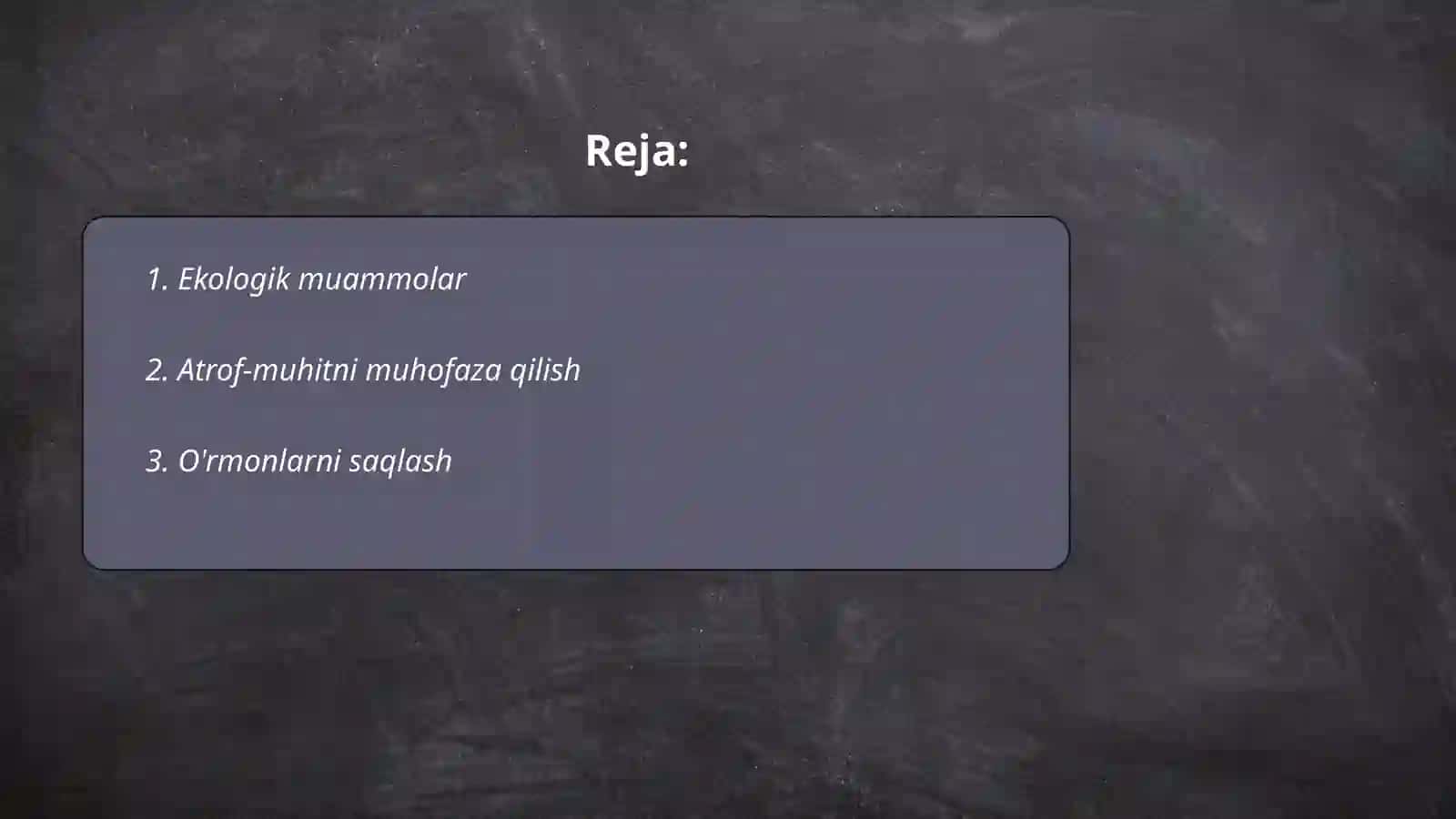 Tabiatni asrash 2
