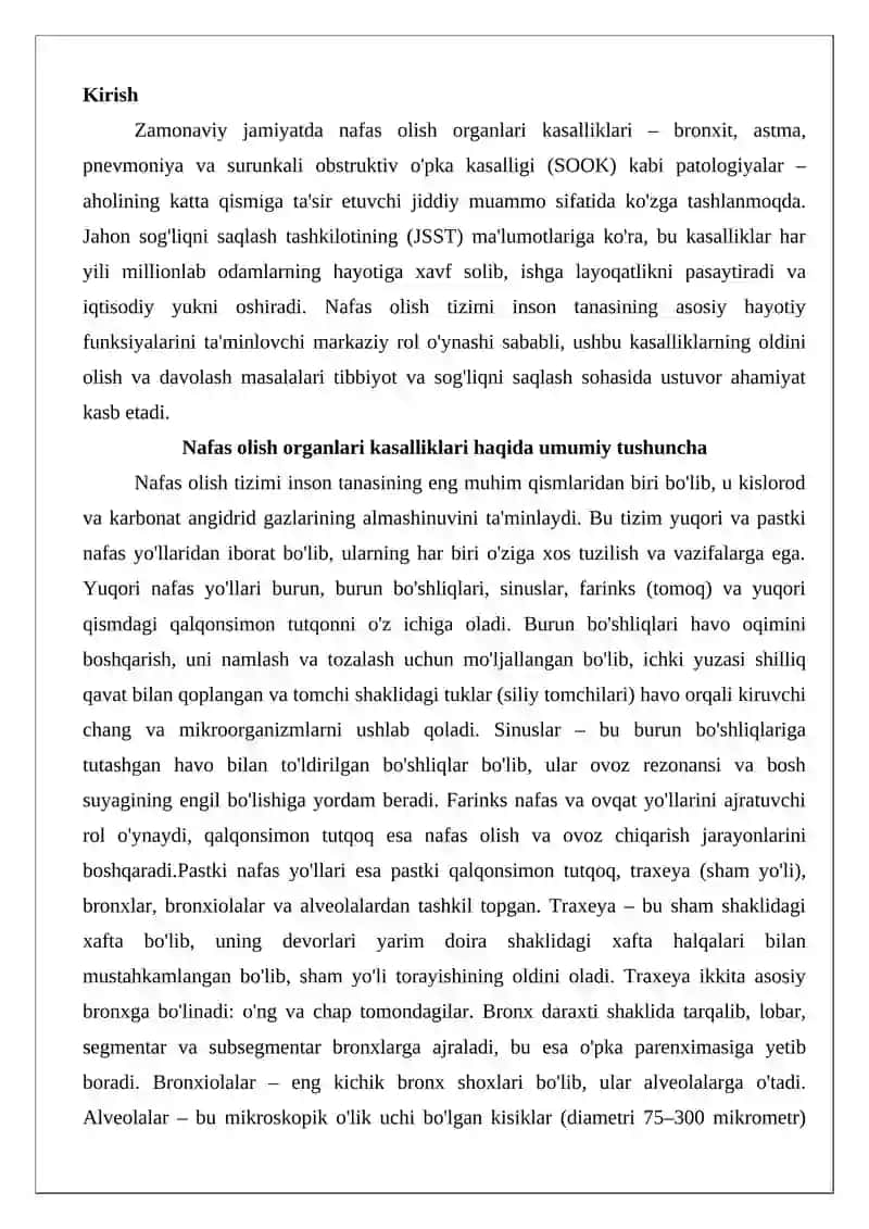 Nafas olish organlari kasalliklari haqida tushuncha va unda davolash jismoniy tarbiyasining ahamiyati 2