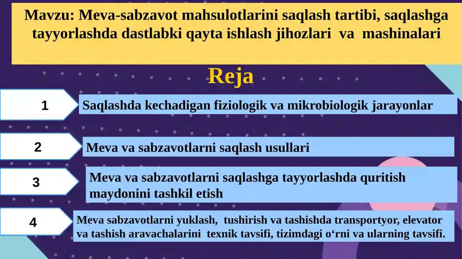 Meva-sabzavot mahsulotlarini saqlash tartibi 2