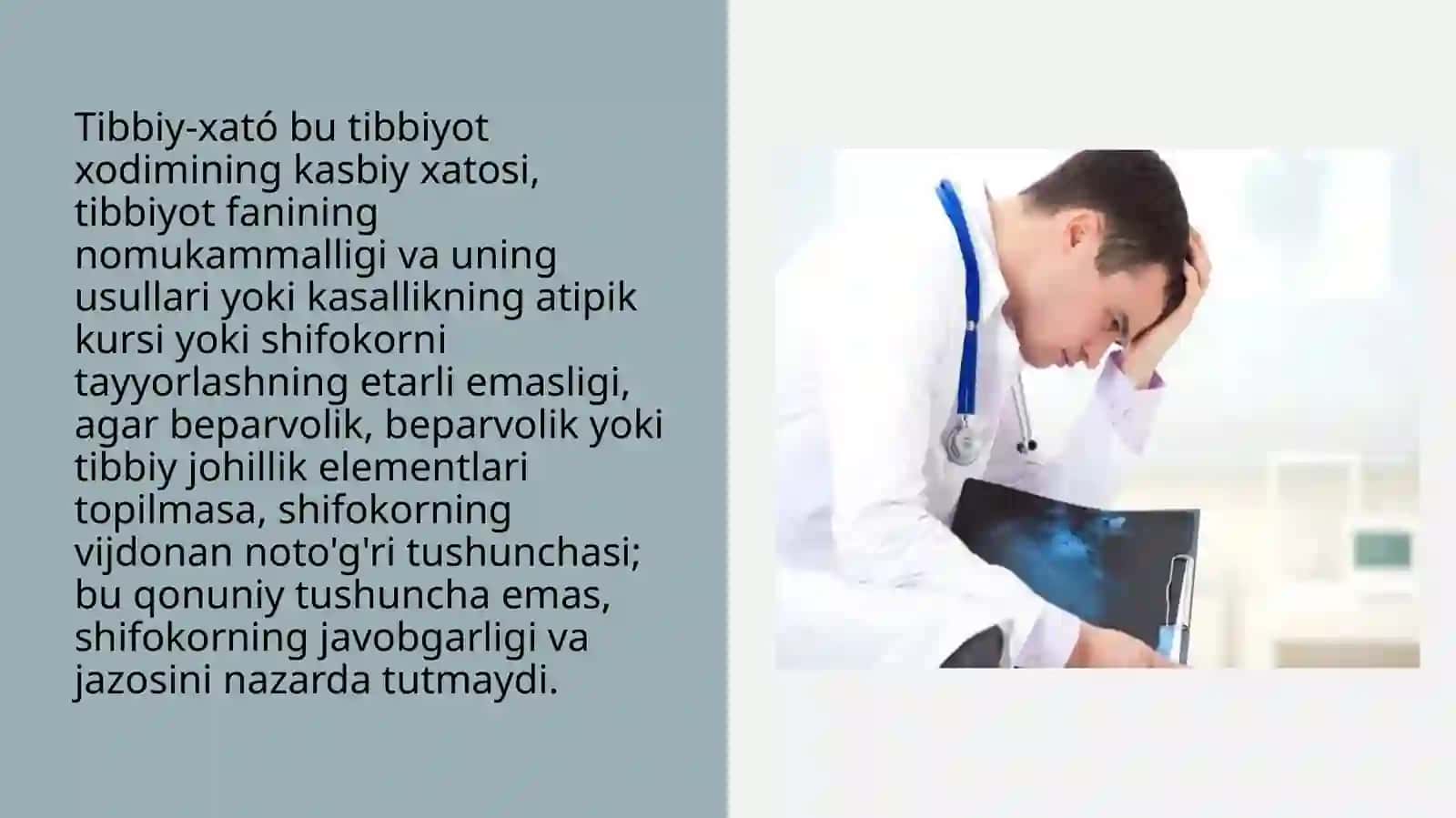 Tibbiyxato.Yatrogentushunchasi.Yatrogenlikvayatrogenomillar 2