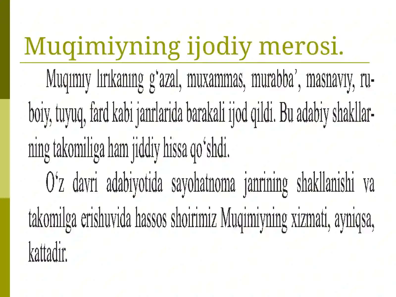 Muqimiyning ijodiy merosi 2